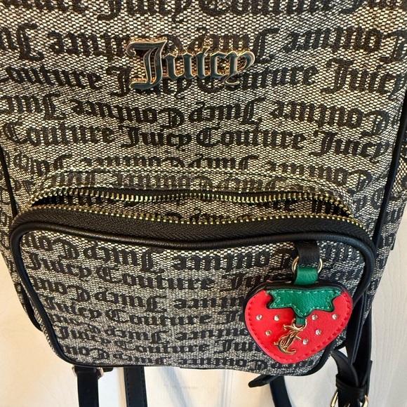 NWT Juicy Couture Freshly Picked Liqourice Monogram Strawberry Backpack main image 12